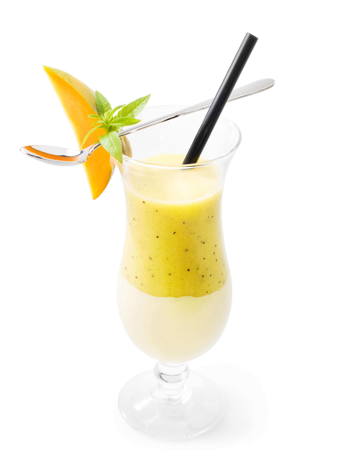 Ett recept för Mango crème brûlée with passion fruit smoothie | Debic