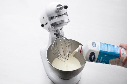 Whipping cream with mixer